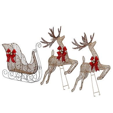 National Tree Company 42" Light-Up Glitter Deer with Sleigh