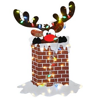 National Tree Company 2-D 70-Light Reindeer Chimney Christmas Indoor / Outdoor Decor