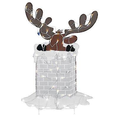 National Tree Company 2-D 70-Light Reindeer Chimney Christmas Indoor / Outdoor Decor
