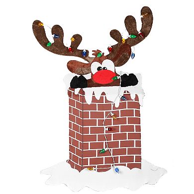 National Tree Company 2-D 70-Light Reindeer Chimney Christmas Indoor / Outdoor Decor