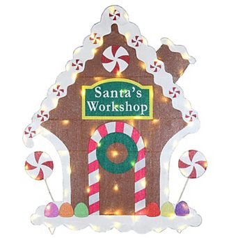 National Tree Company 42" 2D Tinsel Gingerbread House