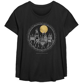 Plus Size Harry Potter Hogwarts Line Art Graphic Tee