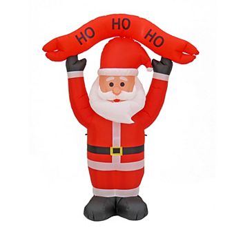 National Tree Company First Traditions 7' LED Light-Up Inflatable Christmas Santa