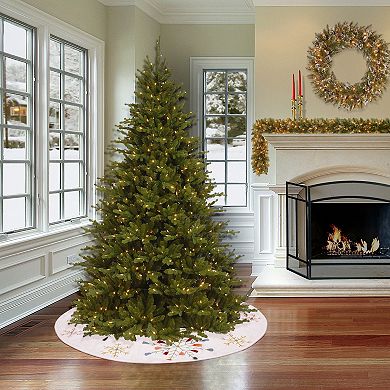 National Tree Company HGTV 54" Boho Velvet Snowflake Embroidered Christmas Tree Skirt