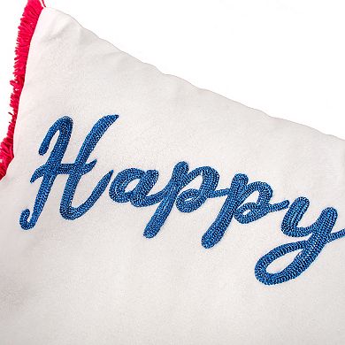 National Tree Company HGTV 14X20" Happy Holiday Embroidered Pillow