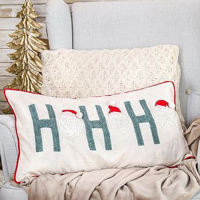 National Tree Company HGTV 14x26" Embroidered HO HO HO Pillow