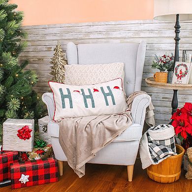 National Tree Company HGTV 14x26" Embroidered HO HO HO Pillow
