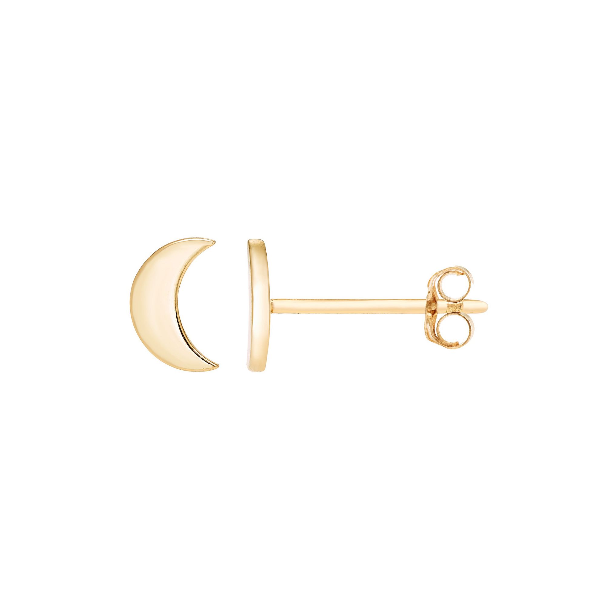 Theia Sky 14k Gold Crescent Moon Stud Earrings, Womens