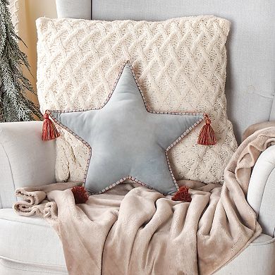 National Tree Company HGTV Home Collection 16" Star Shaped Tassel Pillow