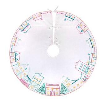 National Tree Company HGTV 52" Village Scene Fabric Cotton Velvet Tree Skirt