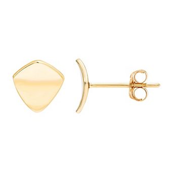 Theia Sky 14k Yellow Gold Square Stud Earrings