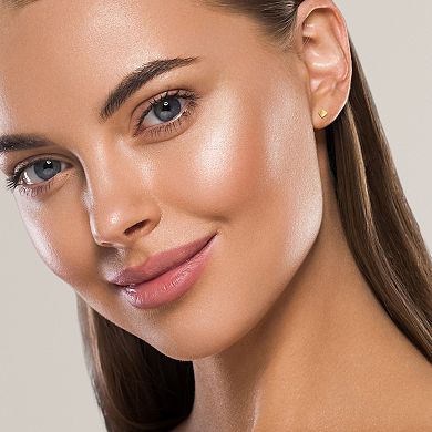 Theia Sky 14k Yellow Gold Square Stud Earrings