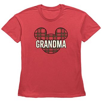 Disney's Mickey Mouse Juniors' Christmas Grandma Patch Graphic Tee