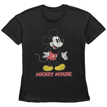 Disney's Mickey Mouse Juniors' Distressed Portrait Logo Graphic Tee