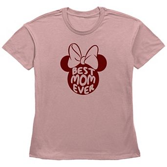 Disney's Minnie Mouse Juniors' Best Mom Ever Bow Silhouette Graphic Tee