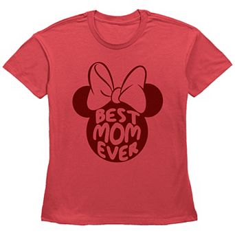 Disney's Minnie Mouse Juniors' Best Mom Ever Bow Silhouette Graphic Tee