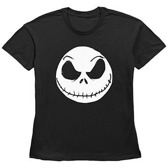 Disney's The Nightmare Before Christmas Juniors' Jack Skellington Face Graphic Tee