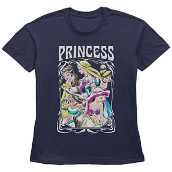 Disney Princesses Juniors' Retro Sketch Graphic Tee