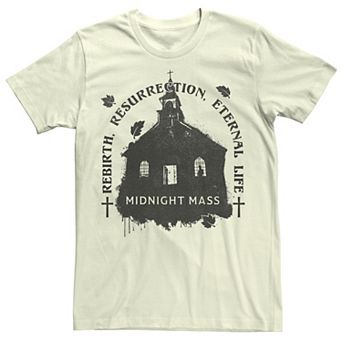 Men's Netflix Midnight Mass Rebirth Resurrection Eternal Life Church Graphic Tee
