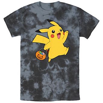 Men's Pokemon Happy Pikachu Trick Or Treat Bombard Wash Graphic Tee