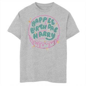 Boys Harry Potter and the Deadly Hallows Happee Birthdae Harry Cake Husky Graphic Tee
