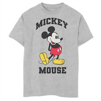 Boys Disney Mickey Classic Retro Mouse Pose Husky Graphic Tee
