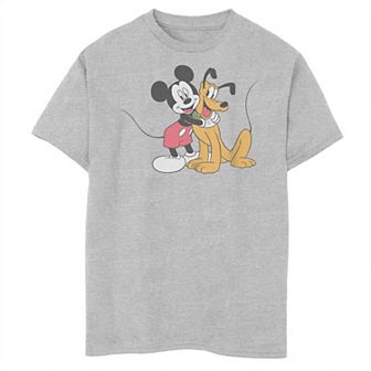 Boys Disney Mickey Classic Pluto Best Friends Husky Graphic Tee