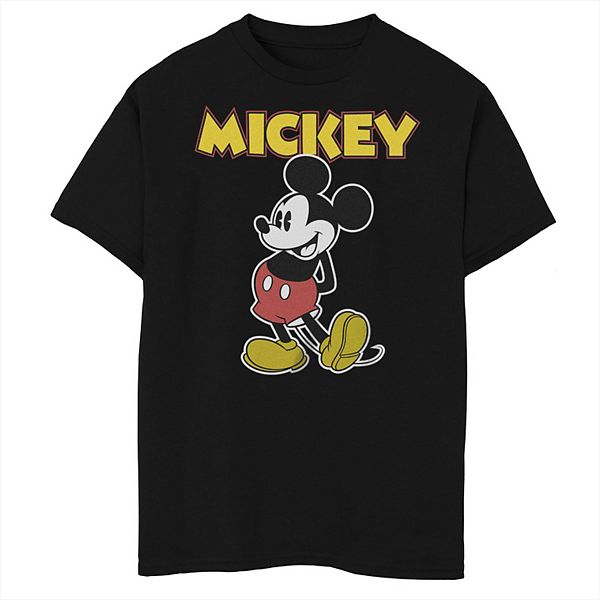 Disney's Mickey Mouse Boys 8-20 Classic Retro Stand Pose Husky Tee