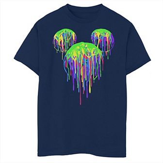Disney's Mickey Mouse Boys 8-20 Classic Mouse Ears Dripping Silhouette Husky Tee