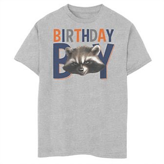 Boys Marvel Guardians of the Galaxy Rocket Racoon Birthday Boy Husky Graphic Tee