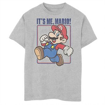 Boys Super Mario It's Me Mario Portrait Husky Graphic Tee