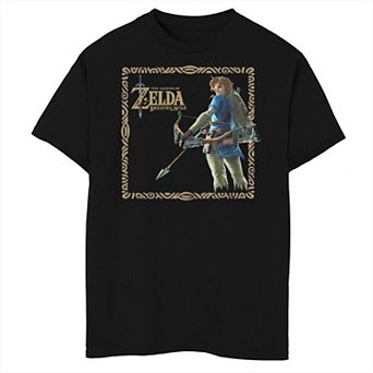 Boys 8-20 Nintendo Legend of Zelda Breath of the Wild Link Bow & Arrow Box Husky Tee