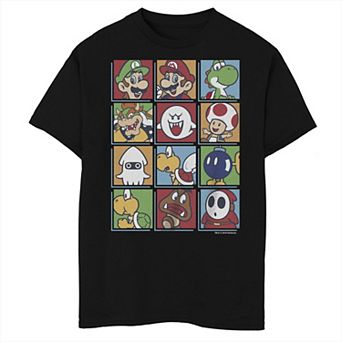 Boys 8-20 Nintendo Super Mario Characters Color Stacked Boxes Husky Tee