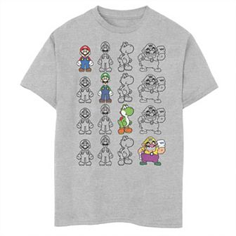 Boys Nintendo Super Mario Connect Four Characters Husky Graphic Tee
