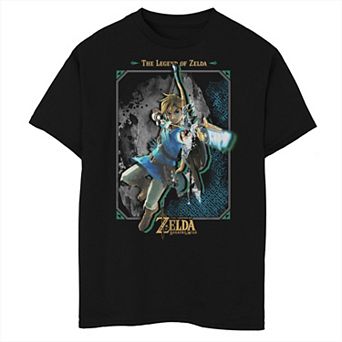 Boys 8-20 Nintendo Legend of Zelda Breath of the Wild Link Hyruleglypics Husky Tee