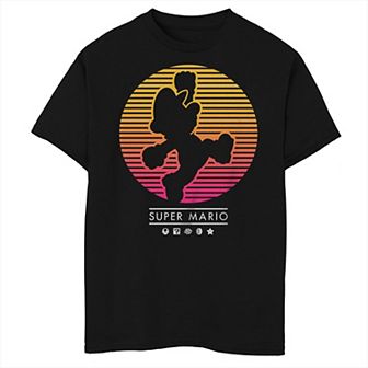 Boys 8-20 Nintendo Super Mario Striped Sun Silhouette Poster Husky Tee