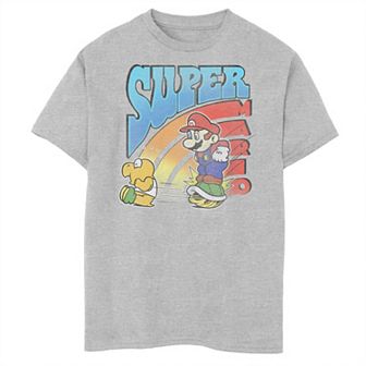 Boys Super Mario Jump On Shell Rainbow Husky Graphic Tee