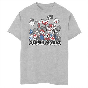 Boys Nintendo Super Mario Characters Kingdom Chaos Husky Graphic Tee