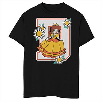 Boys 8-20 Nintendo Super Mario Princess Daisy Flowers Collegiate Husky Tee