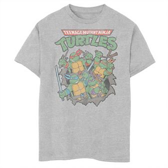 Boys Nickelodeon Teenage Mutant Ninja Turtles Distressed Poster Husky Graphic Tee