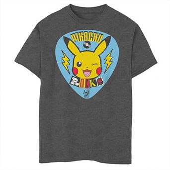 Boy's Pokemon Pikachu Rocks Guitar Pick Husky Tee