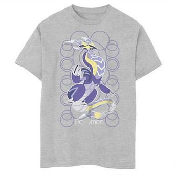 Boys Pokemon Scarlet Violet Miraidon Circles Portrait Husky Graphic Tee