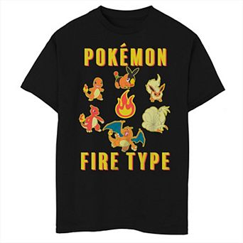 Boy's Pokemon Fire Type Group Shot Husky Tee