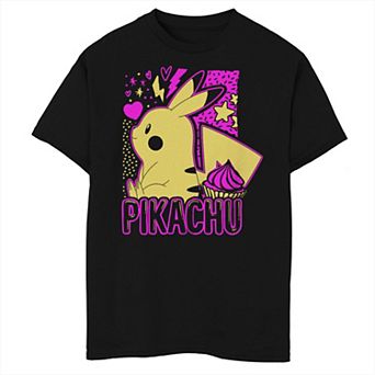 Boy's Pokemon Pikachu Sweet Cupcake Neon Husky Tee