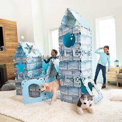 HearthSong 32-Panel Igloo Fantasy Forts Indoor Building Kit with Hook and Loop Connectors