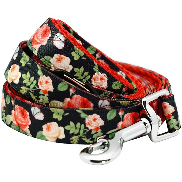 Blueberry Pet Classic Rose Print Dog Leash - Red