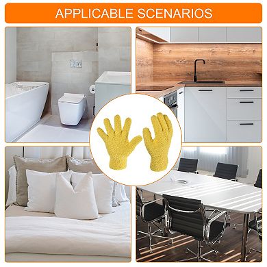 2 Pairs Dusting Cleaning Gloves Microfiber Mittens for Home 2 Colors