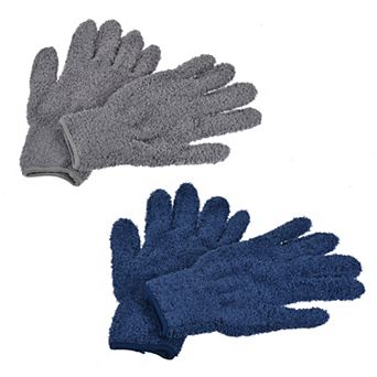2 Pairs Dusting Cleaning Gloves Microfiber Mittens for Home 2 Colors