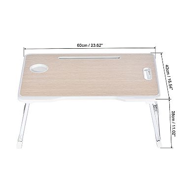 Foldable Laptop Bed Desk Table with Notebook Stand Cup Holder