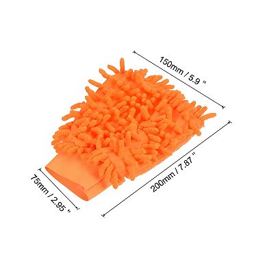 2 Pcs Microfiber Chenille Mitts Scratch-Free Cleaning Glove for Home